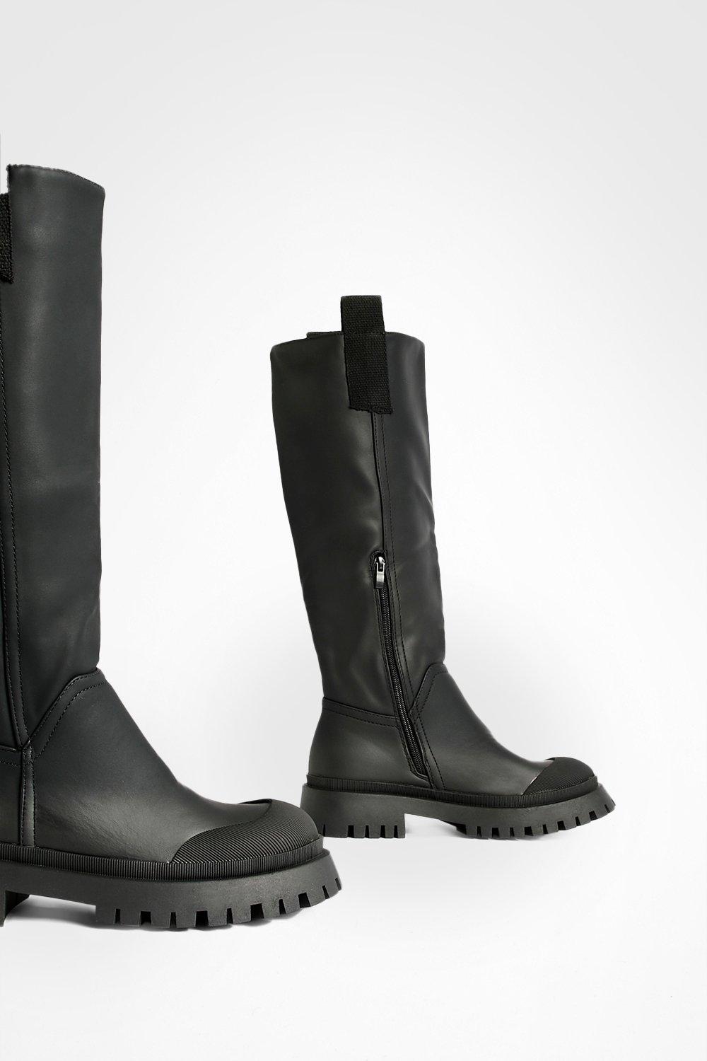 Rubber sole outlet knee high boots