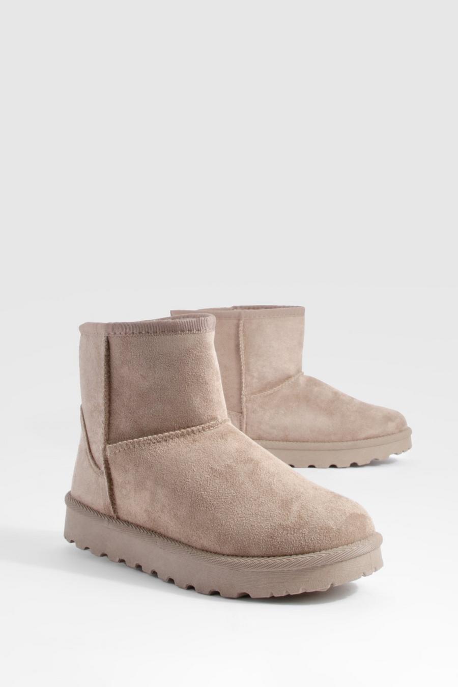Taupe Mini Cozy Boots