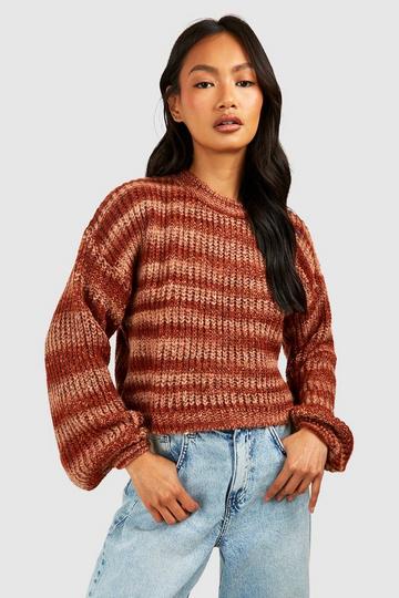 Ombre Marl Sweater rust