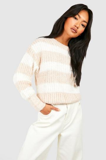 Camel Beige Stripe Sweater