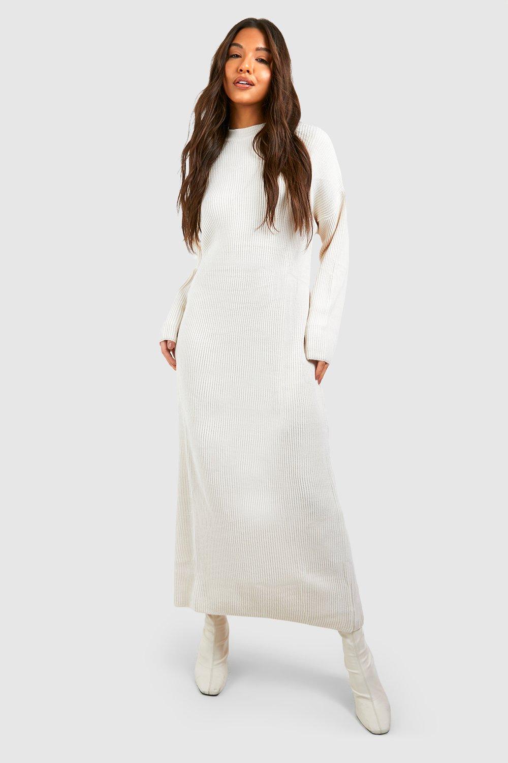 White maxi sweater clearance dress