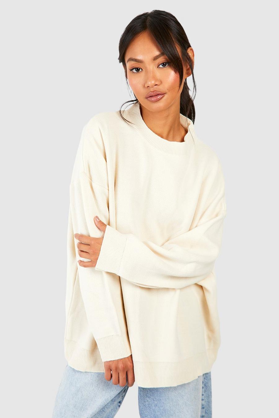 Maglione a girocollo oversize, Ivory image number 1