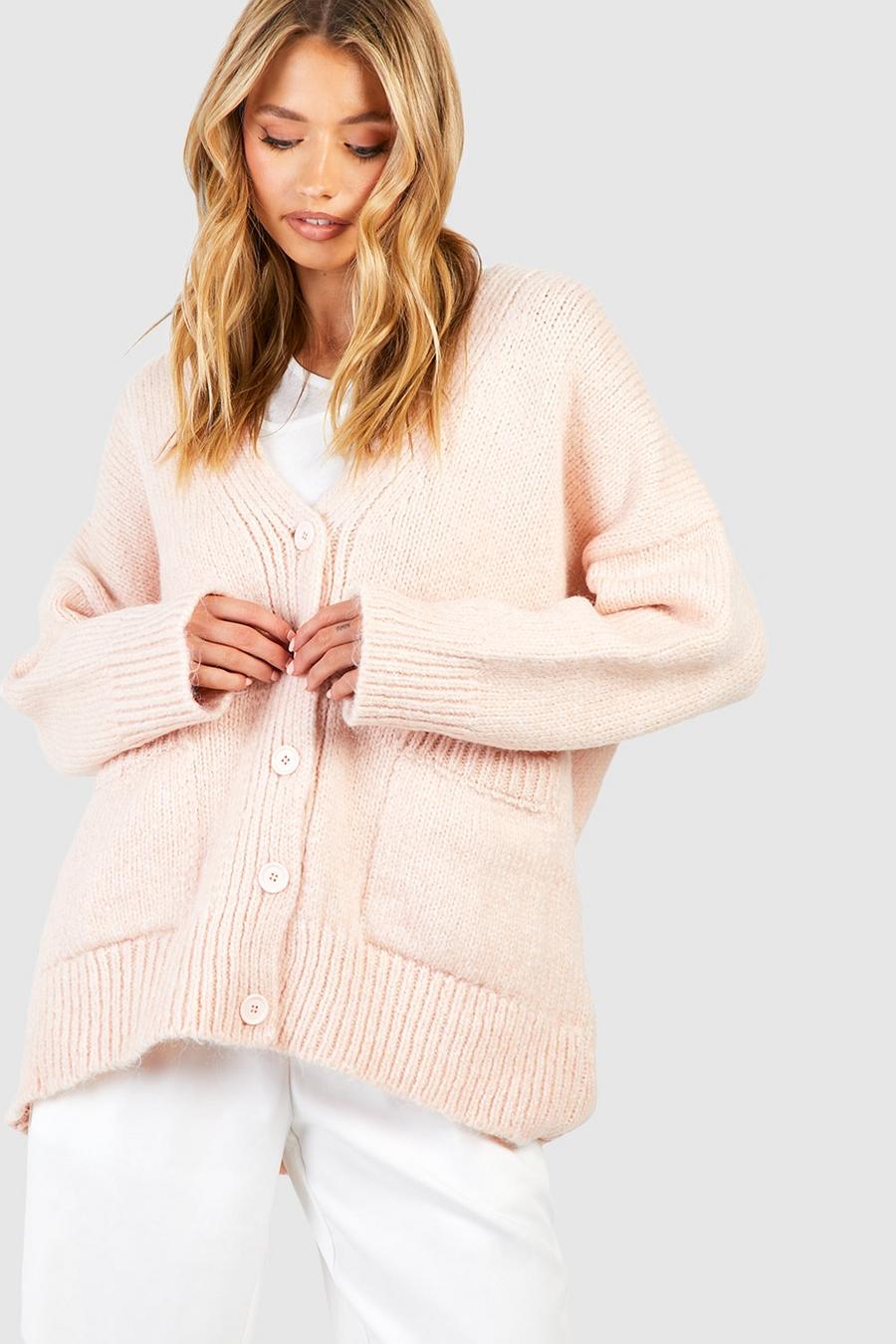 Baby pink Oversized Baggy Cardigan image number 1