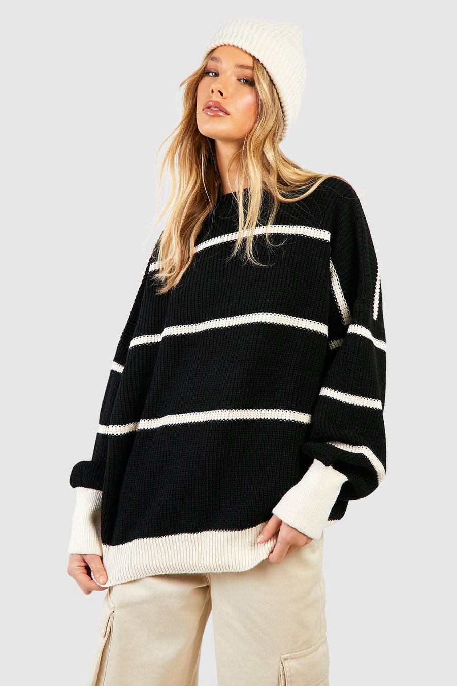 Black Skinny Stripe Sweater image number 1