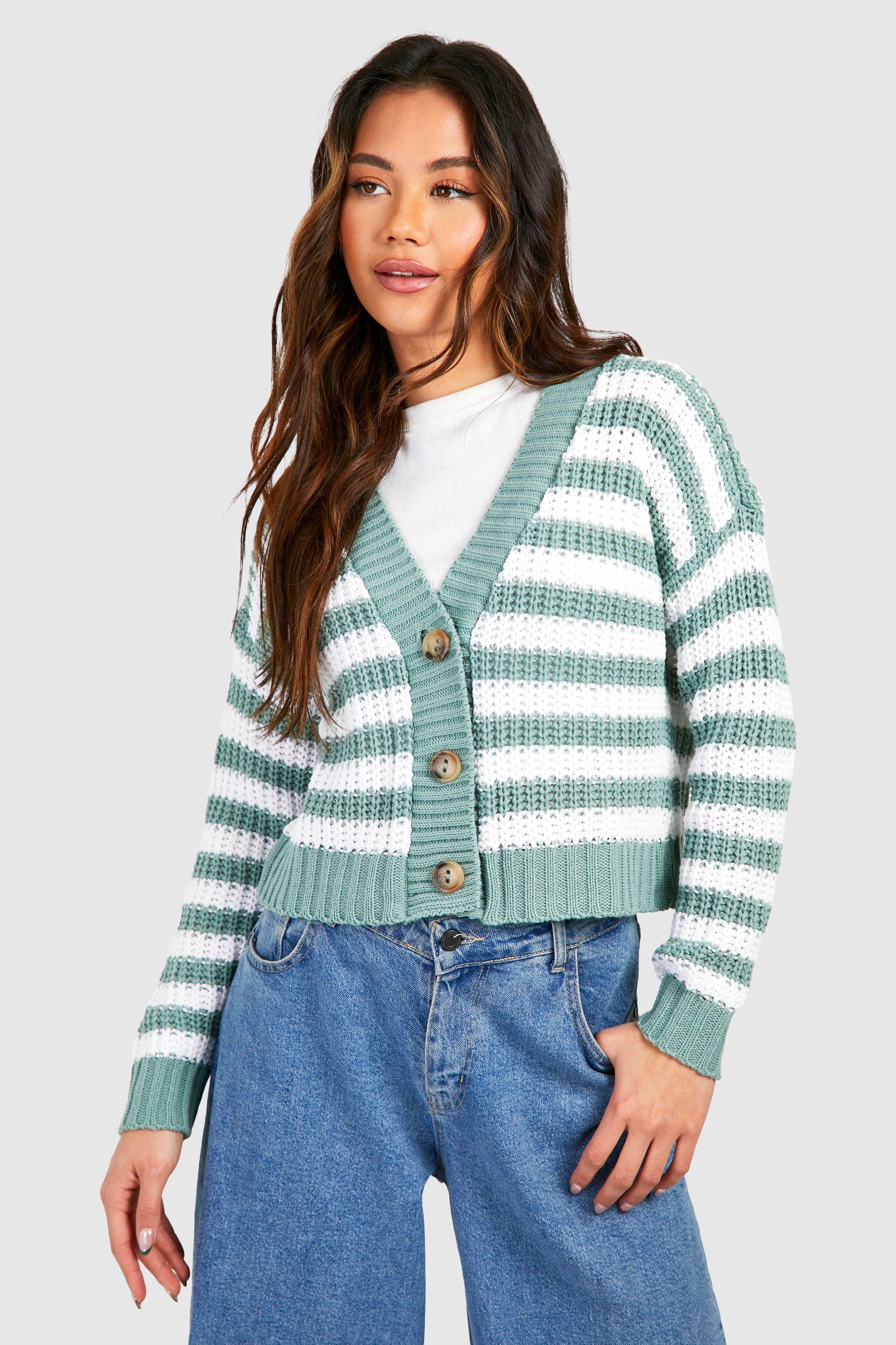Cardigan court raye boohoo FR