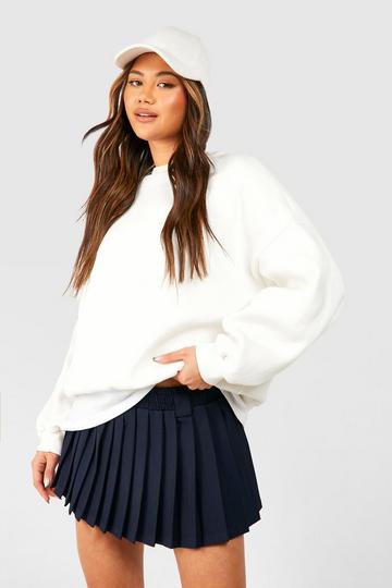 Pleated Detail Mini Skirt navy