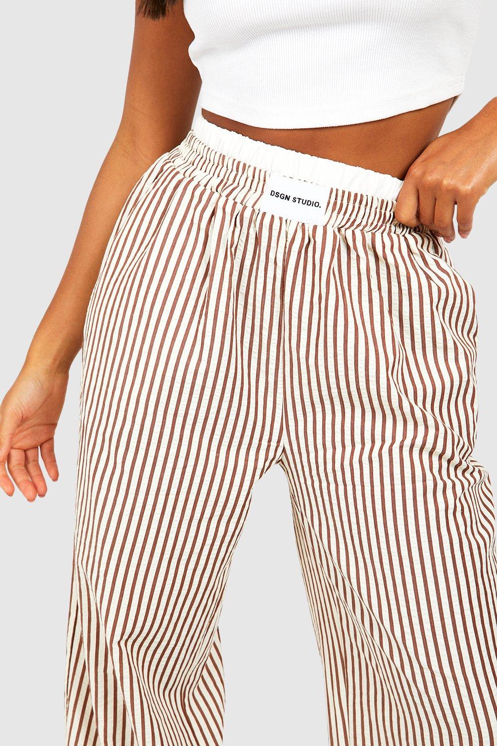 Boohoo stripe trousers on sale