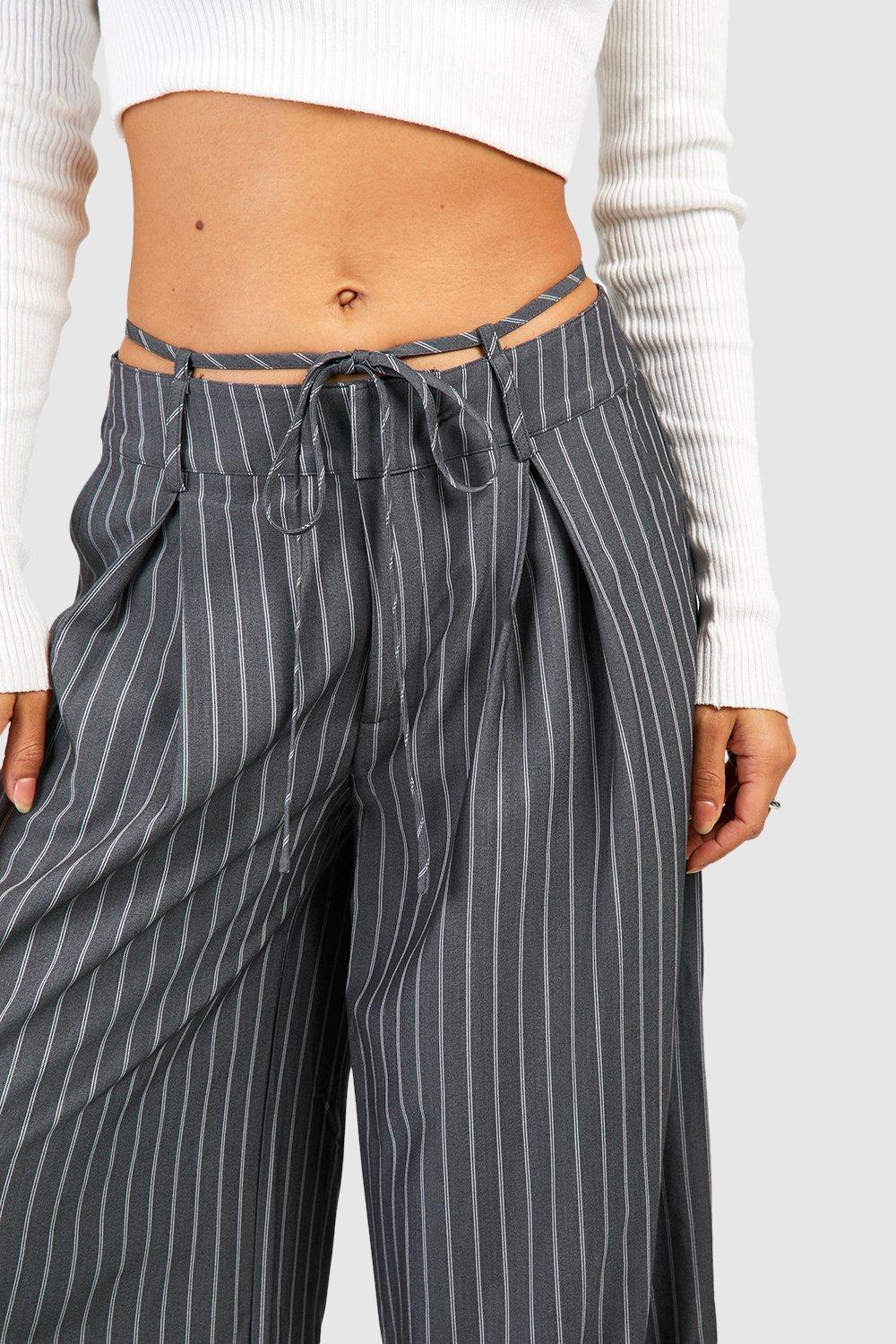 Waistband Detail Wide Leg Trouser | boohoo