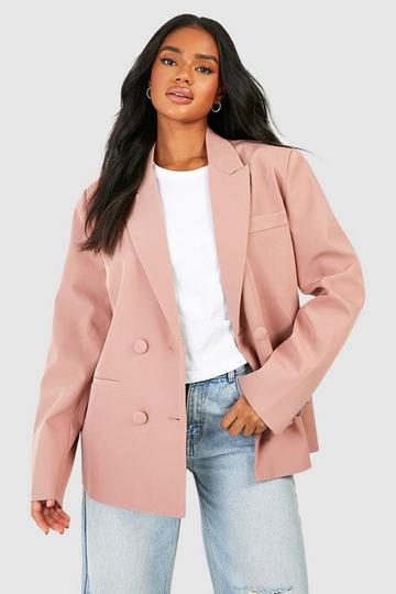 Double Breasted Oversized Tailored Blazer rose