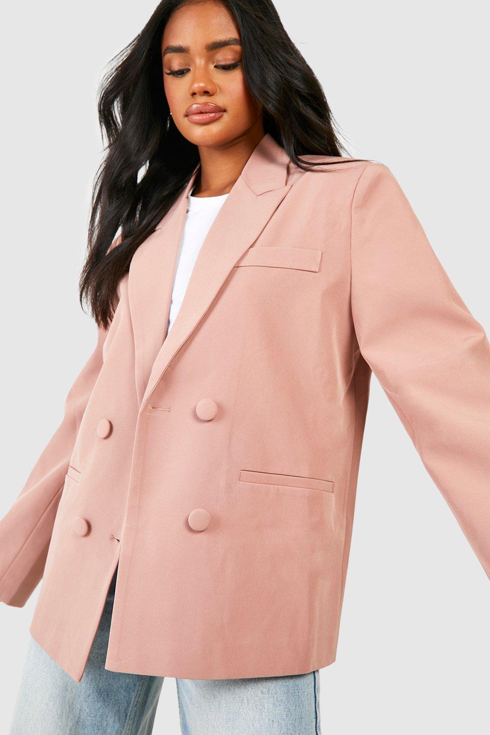 Light pink clearance double breasted blazer