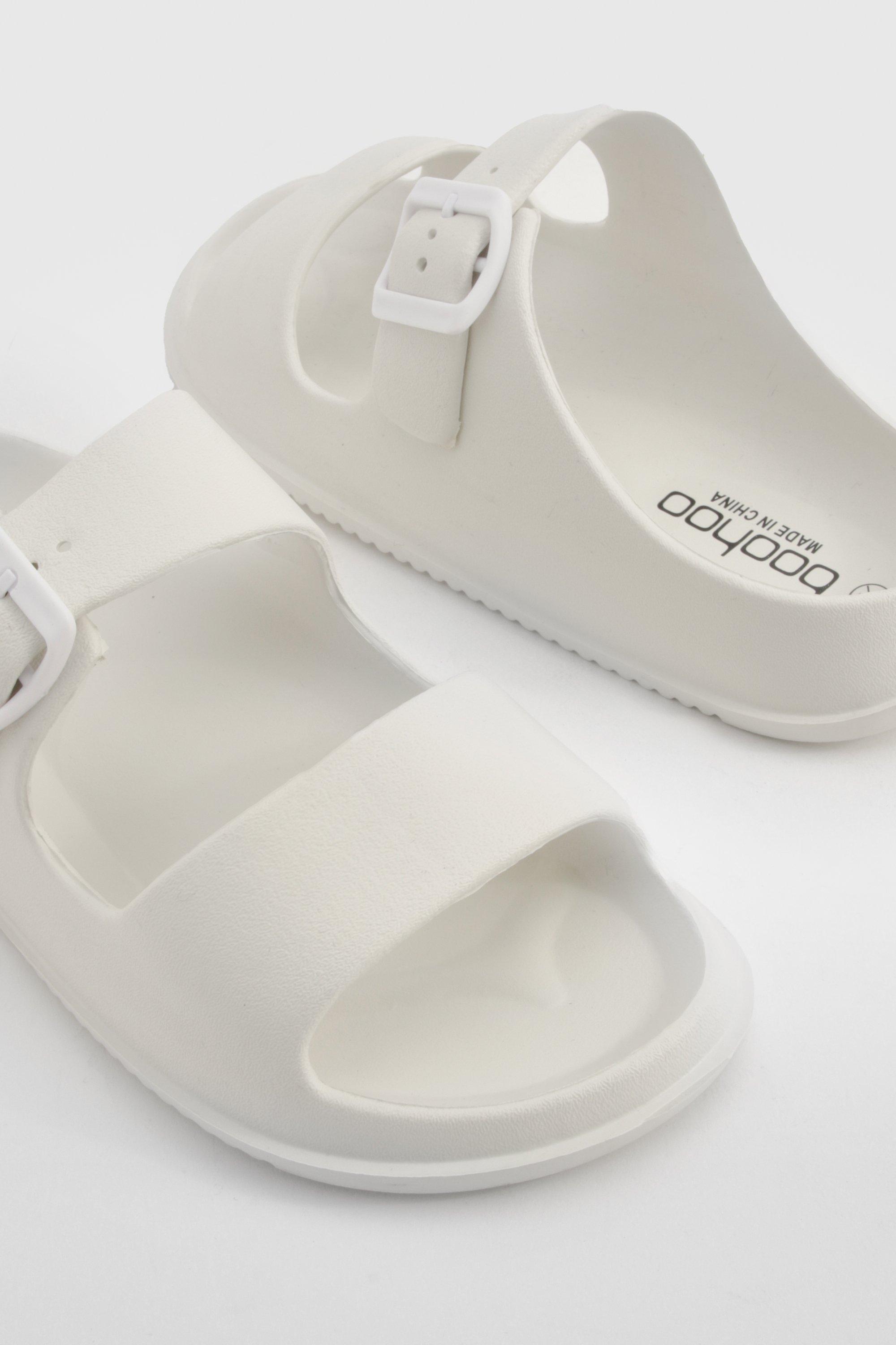Double Strap Chunky Slides boohoo USA