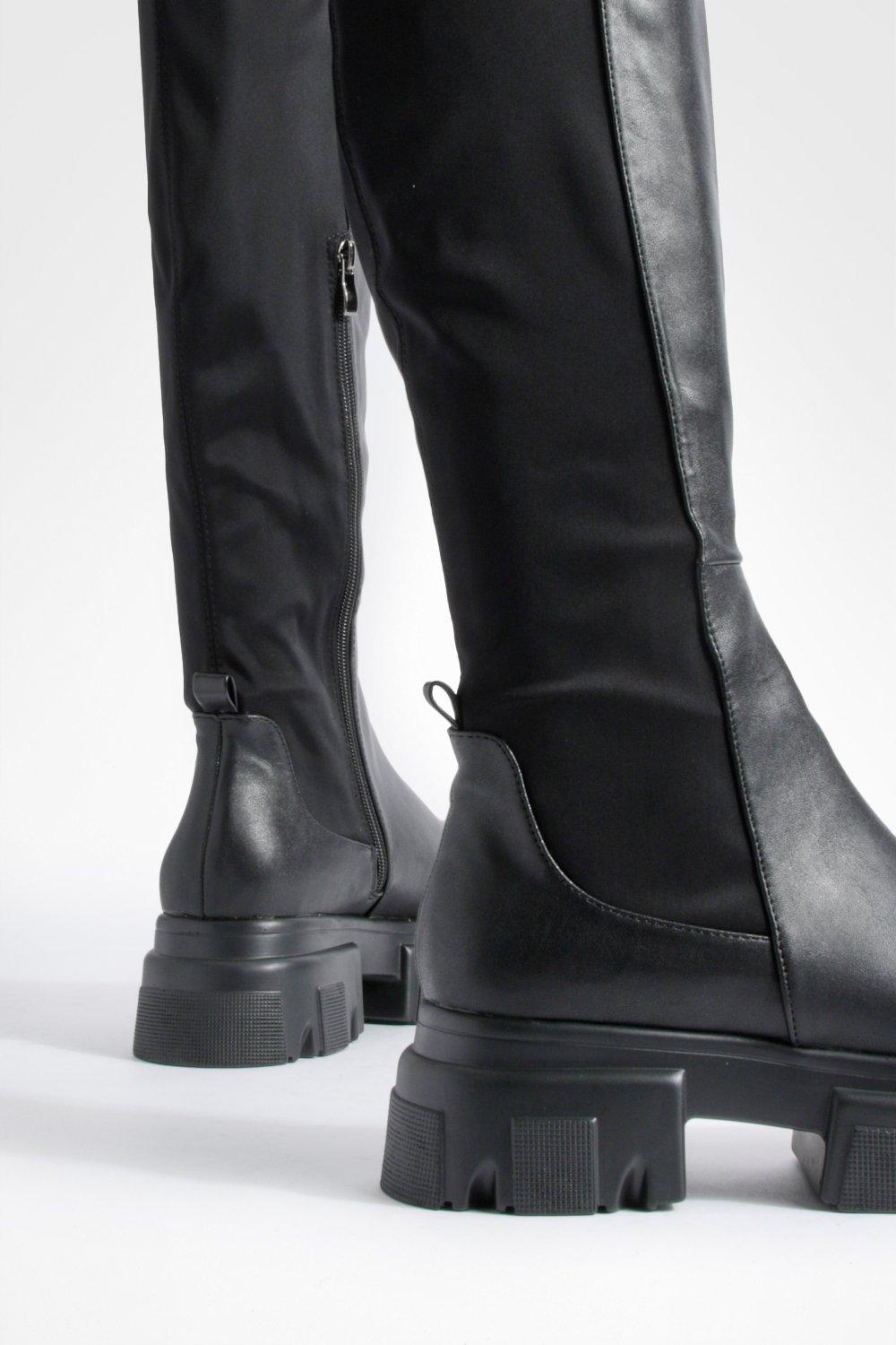 Bottes hautes plateforme boohoo