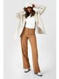 Camel Wide Leg Tailored Trousers