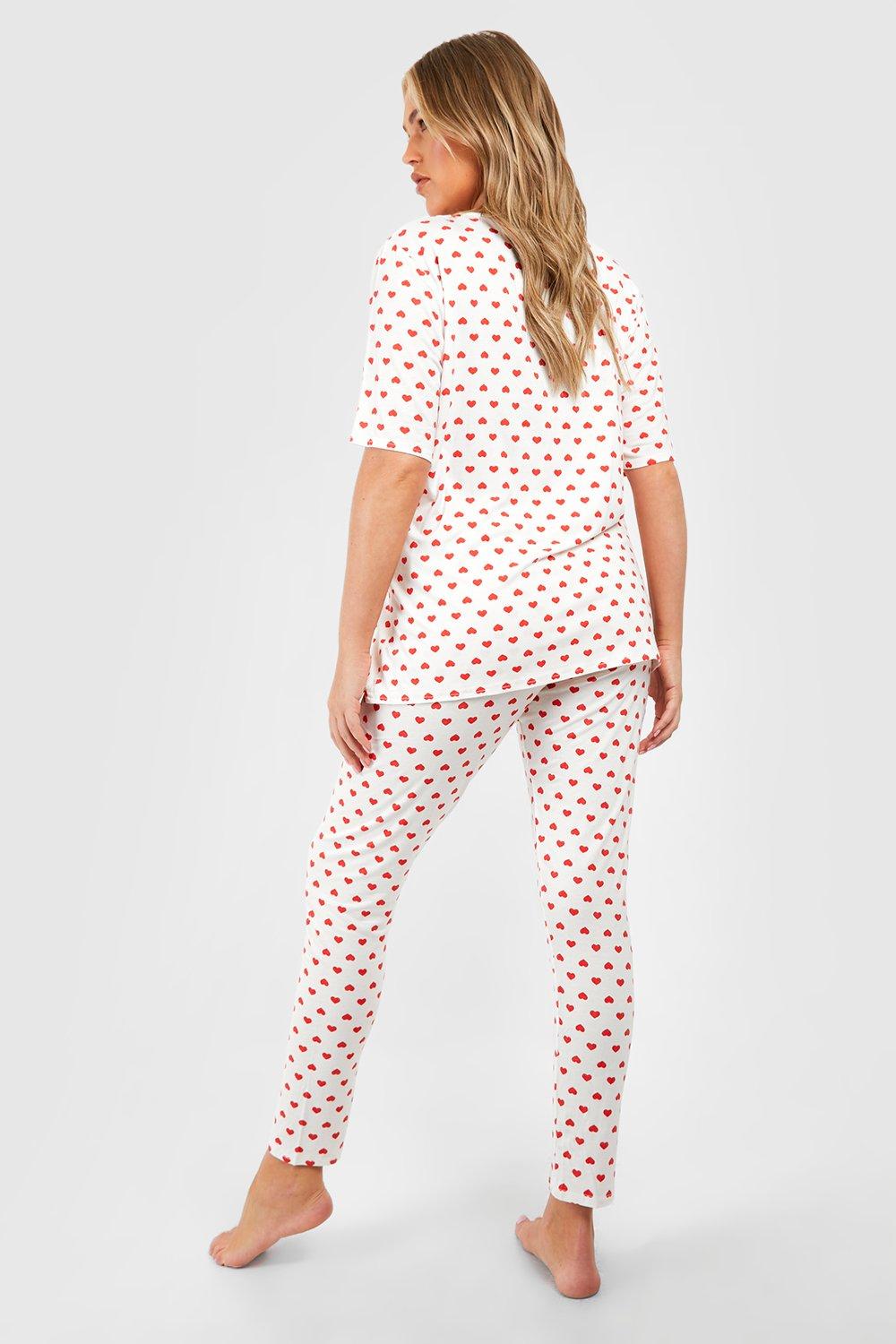 Heart print pj discount set