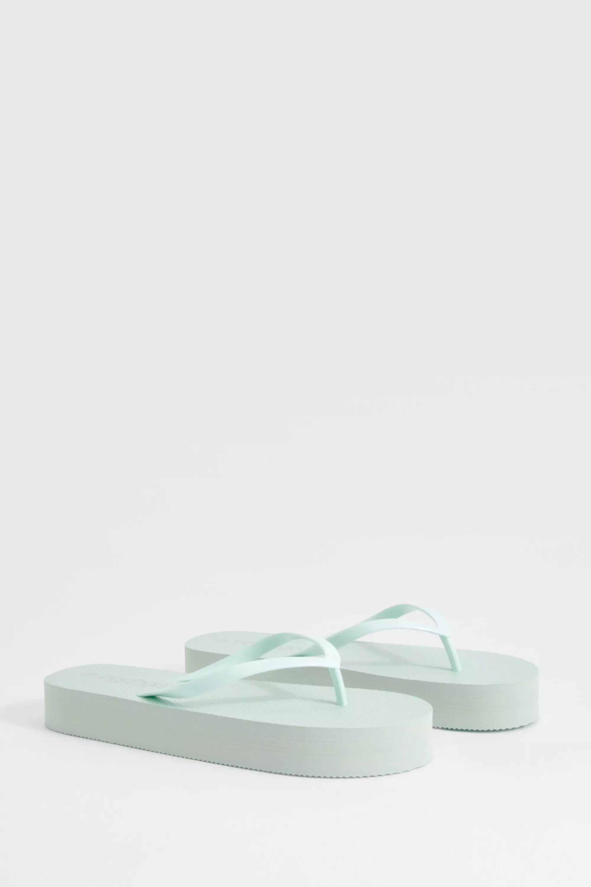 Turquoise Round Toe Platform Flip Flops           alternative image