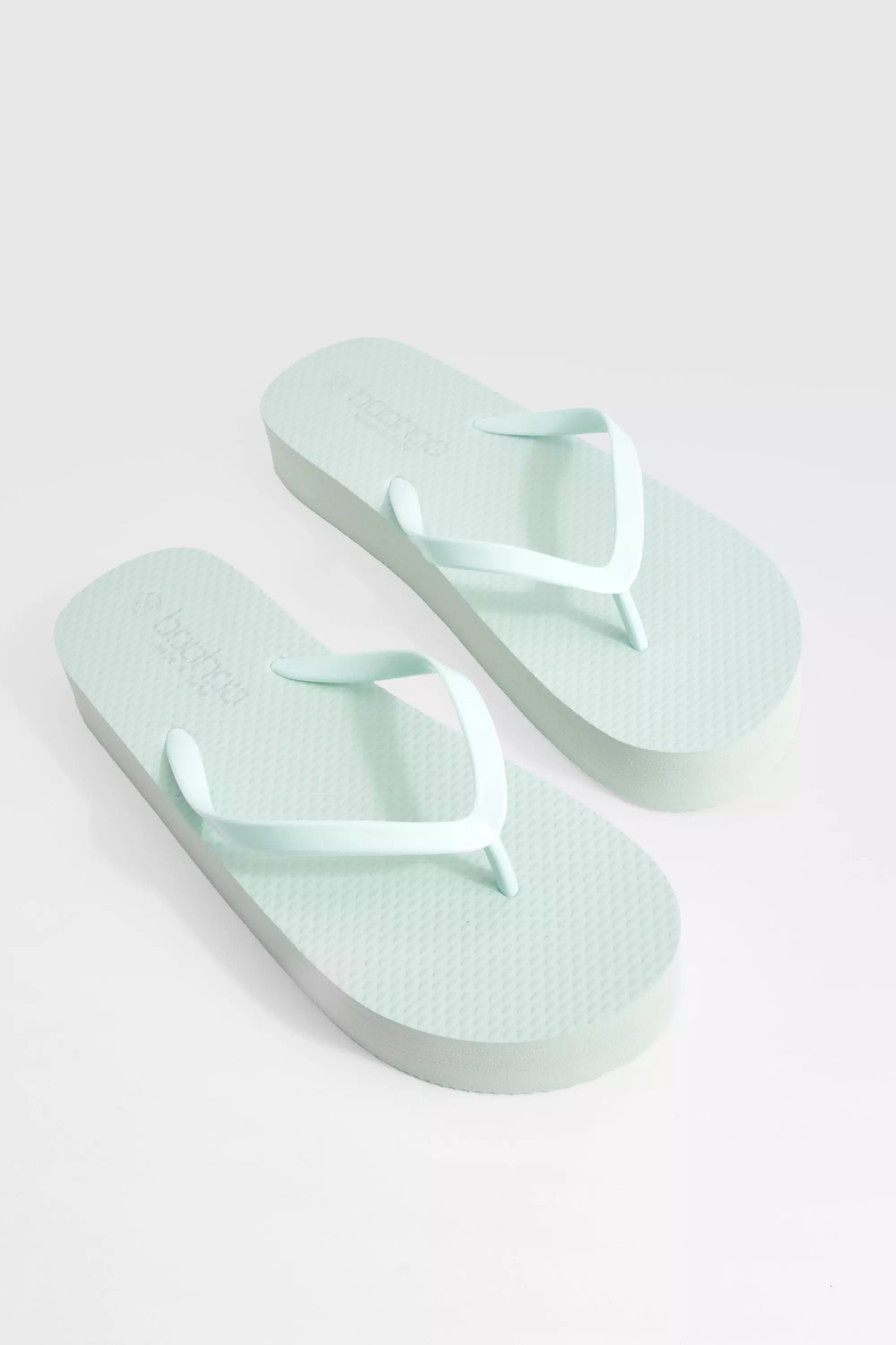 Turquoise Round Toe Platform Flip Flops           alternative image