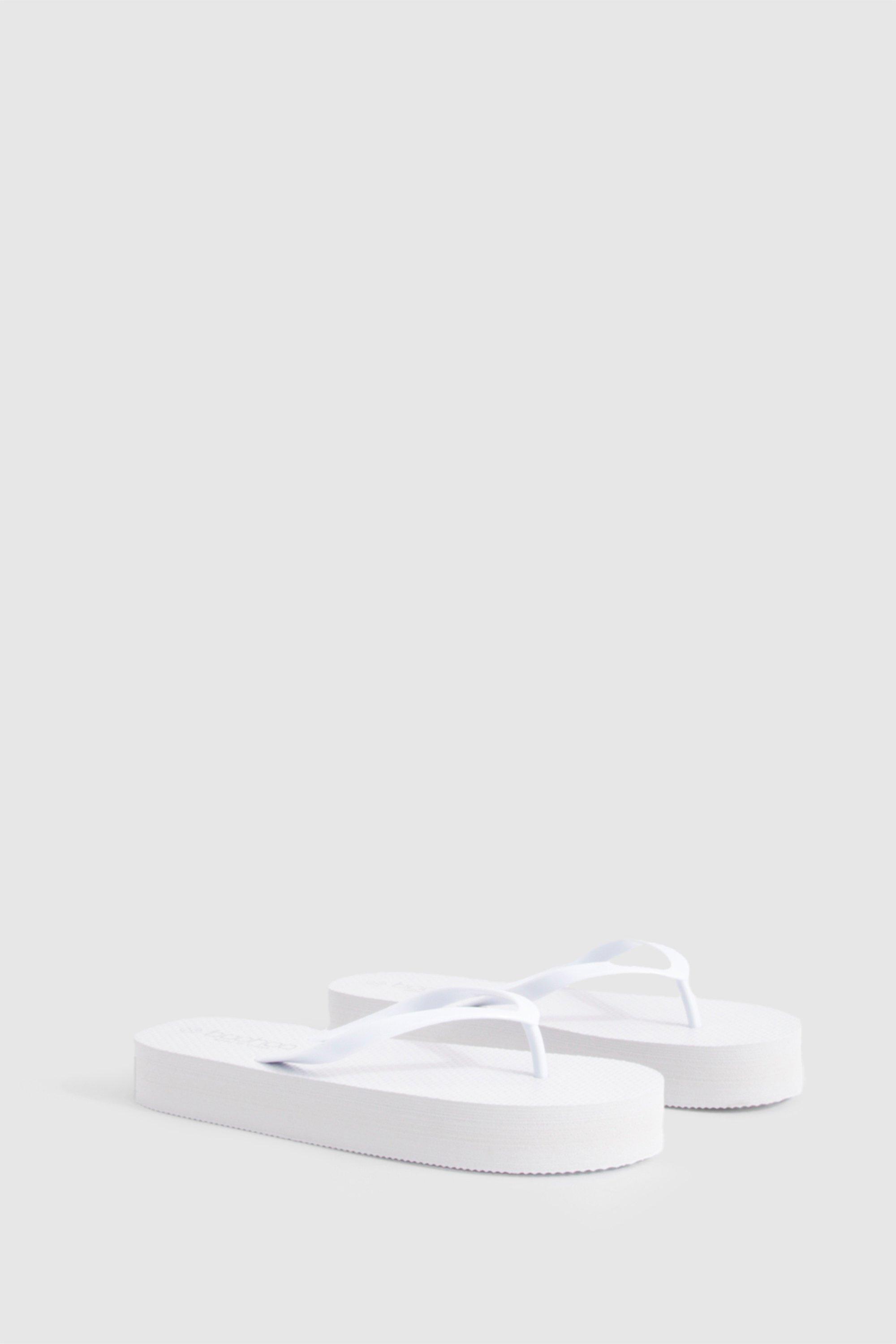 Round Toe Platform Flip Flops | boohoo USA