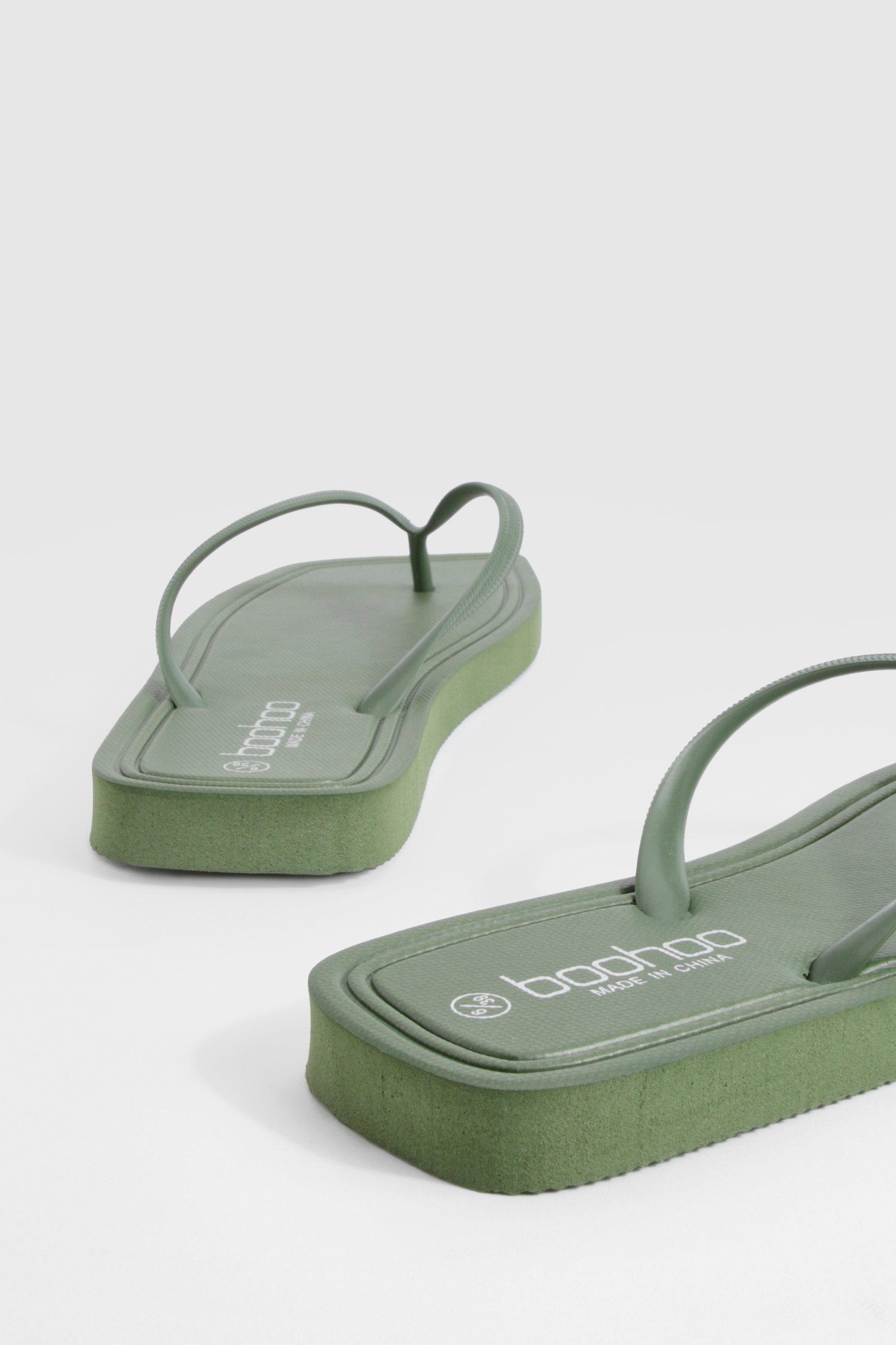 Square Toe Flip Flops