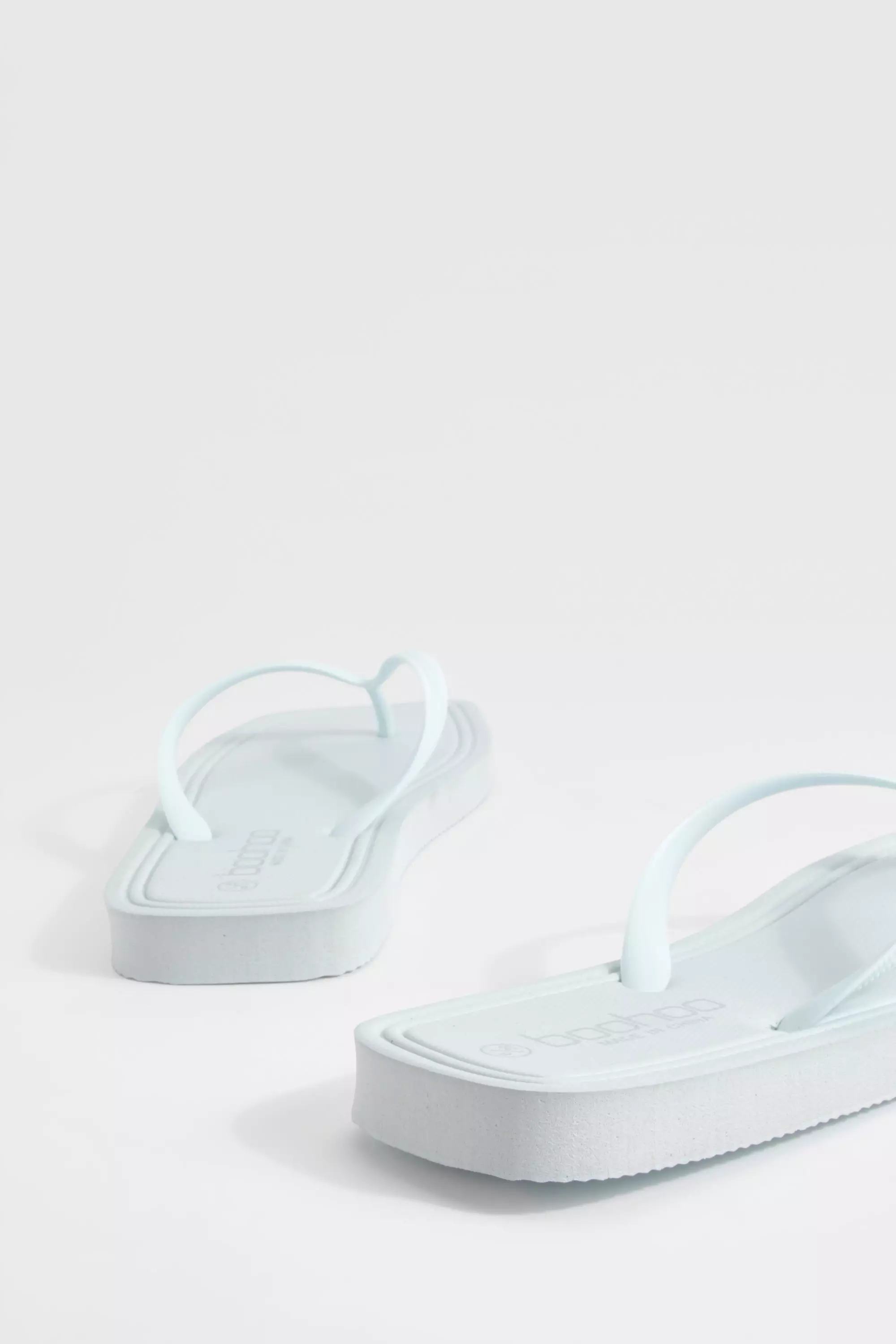 Baby blue Square Toe Flip Flops      alternative image