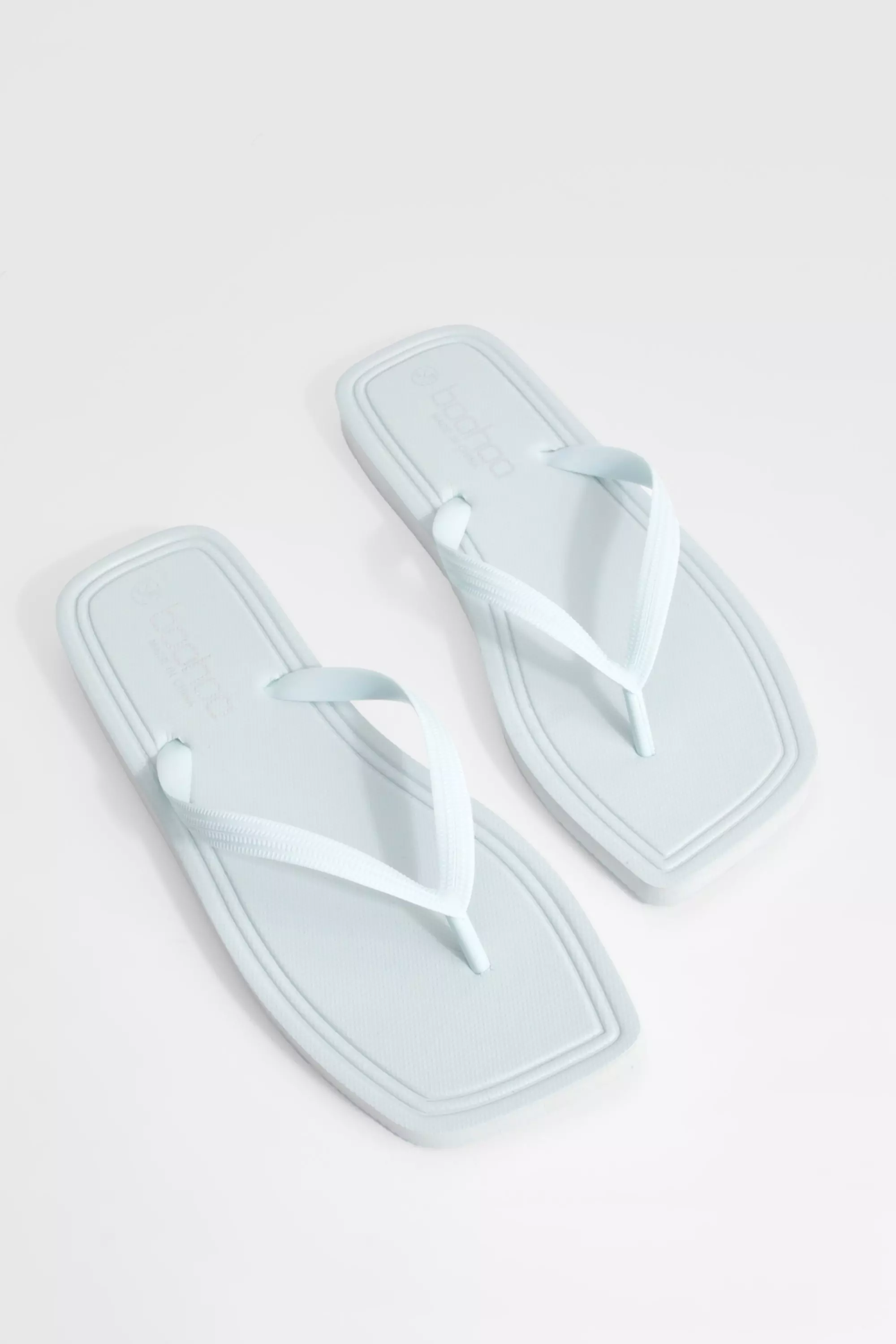 Baby blue Square Toe Flip Flops      alternative image