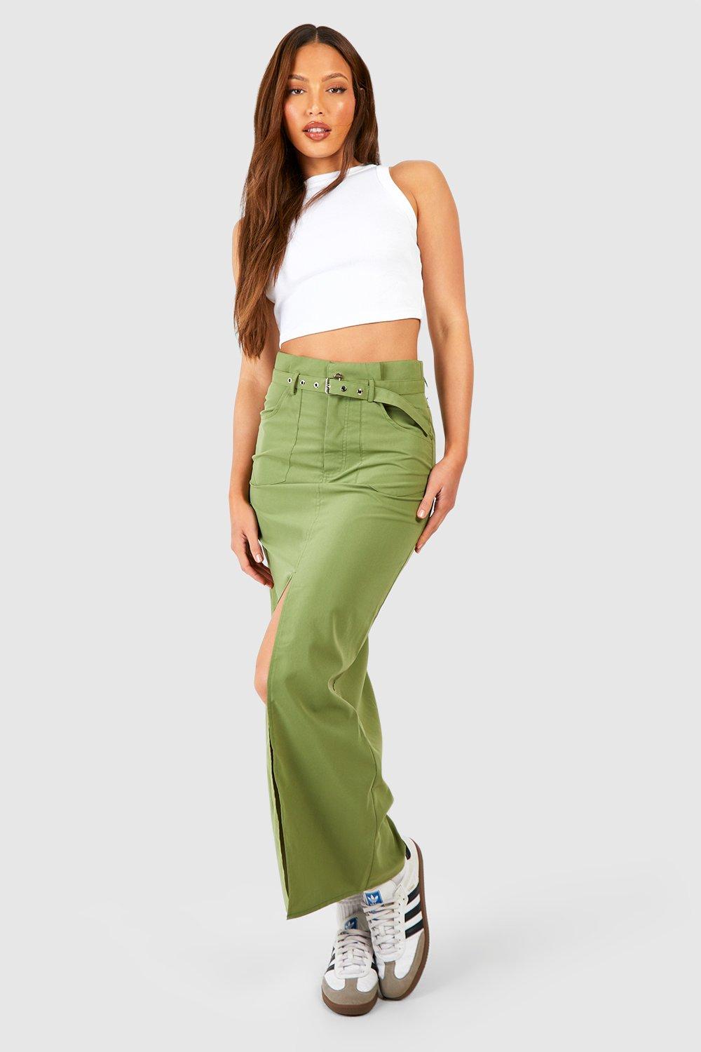 Khaki eyelet skirt hotsell