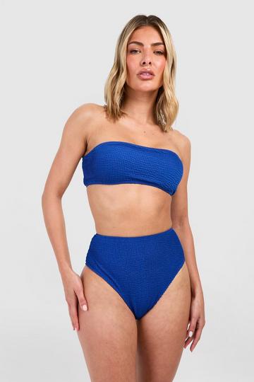 Mix & Match Crinkle High Waist Bikini Brief blue