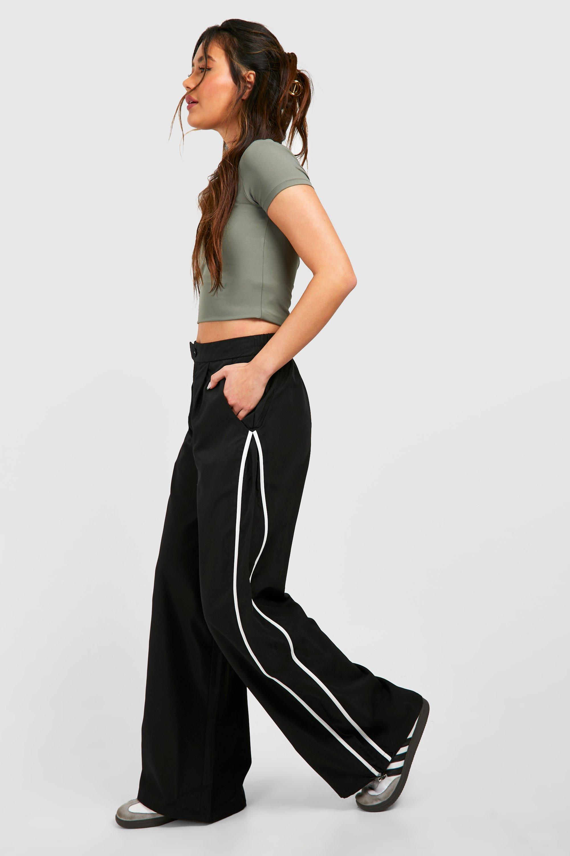 Striped on sale parachute pants