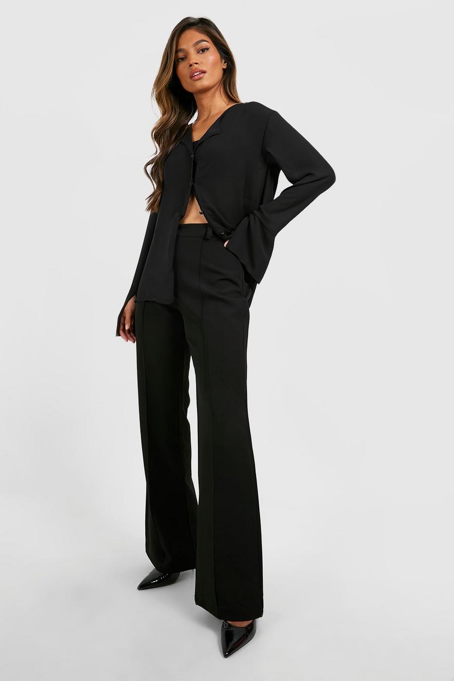 Black Fit & Flare Tailored Pants image number 1