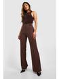 Chocolate Fit & Flare Tailored Trousers
