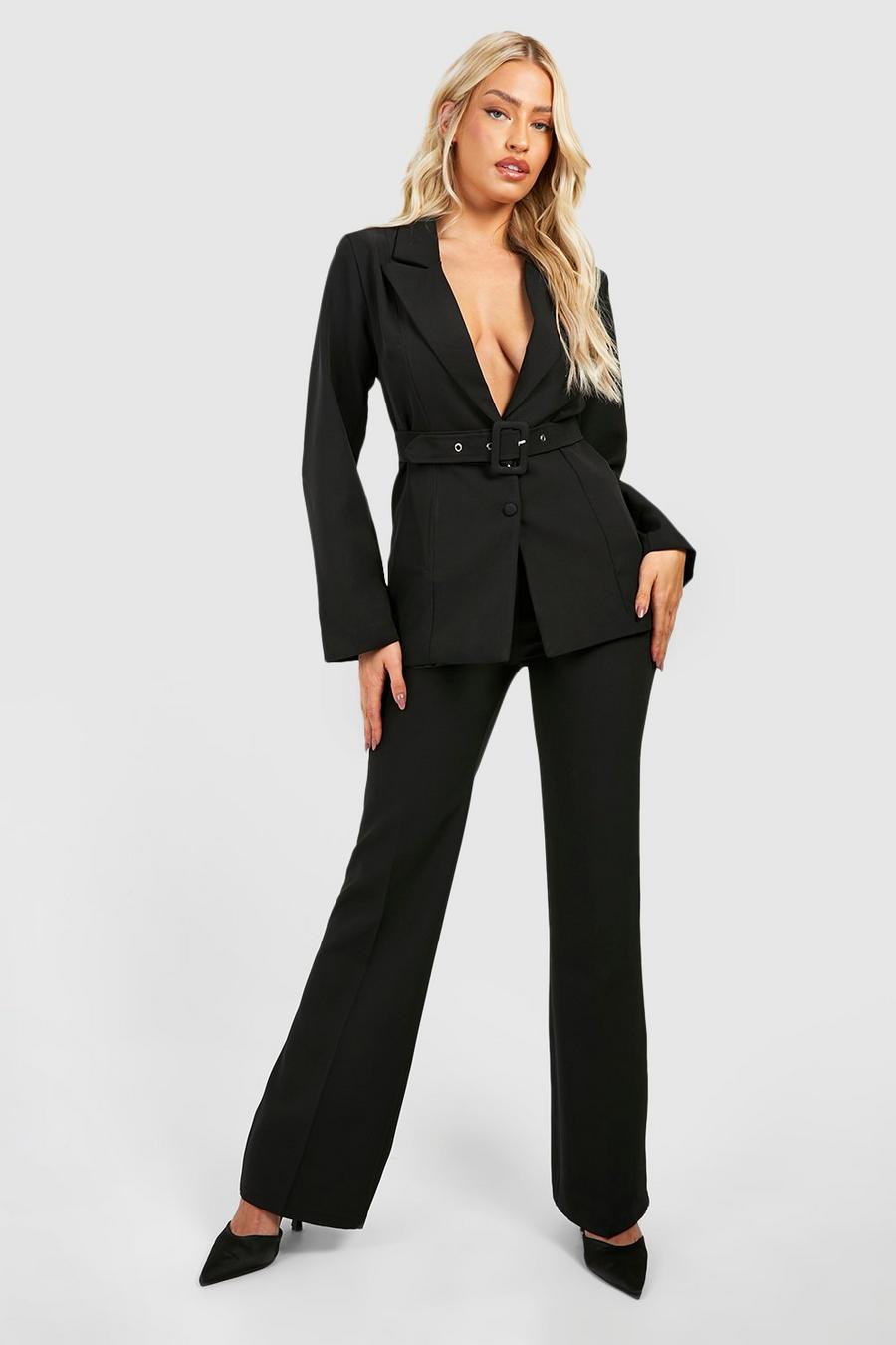 Black Fit & Flare Tailored Pants