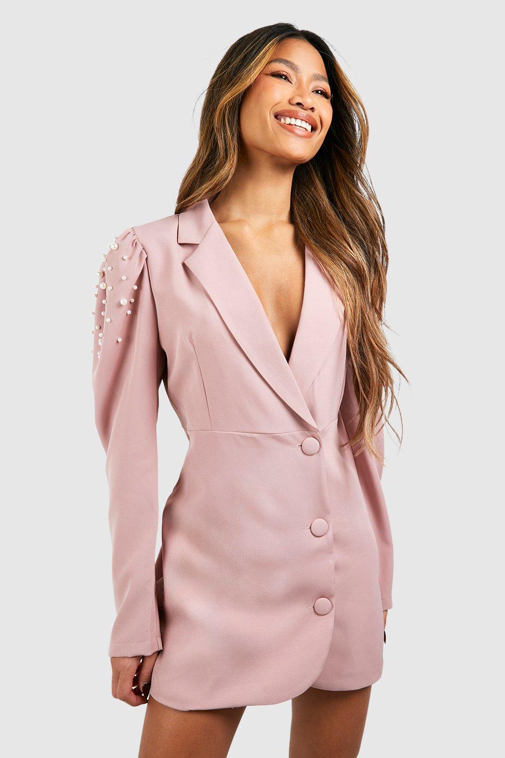 BLAZER DRESS WITH PEARL BUTTONS