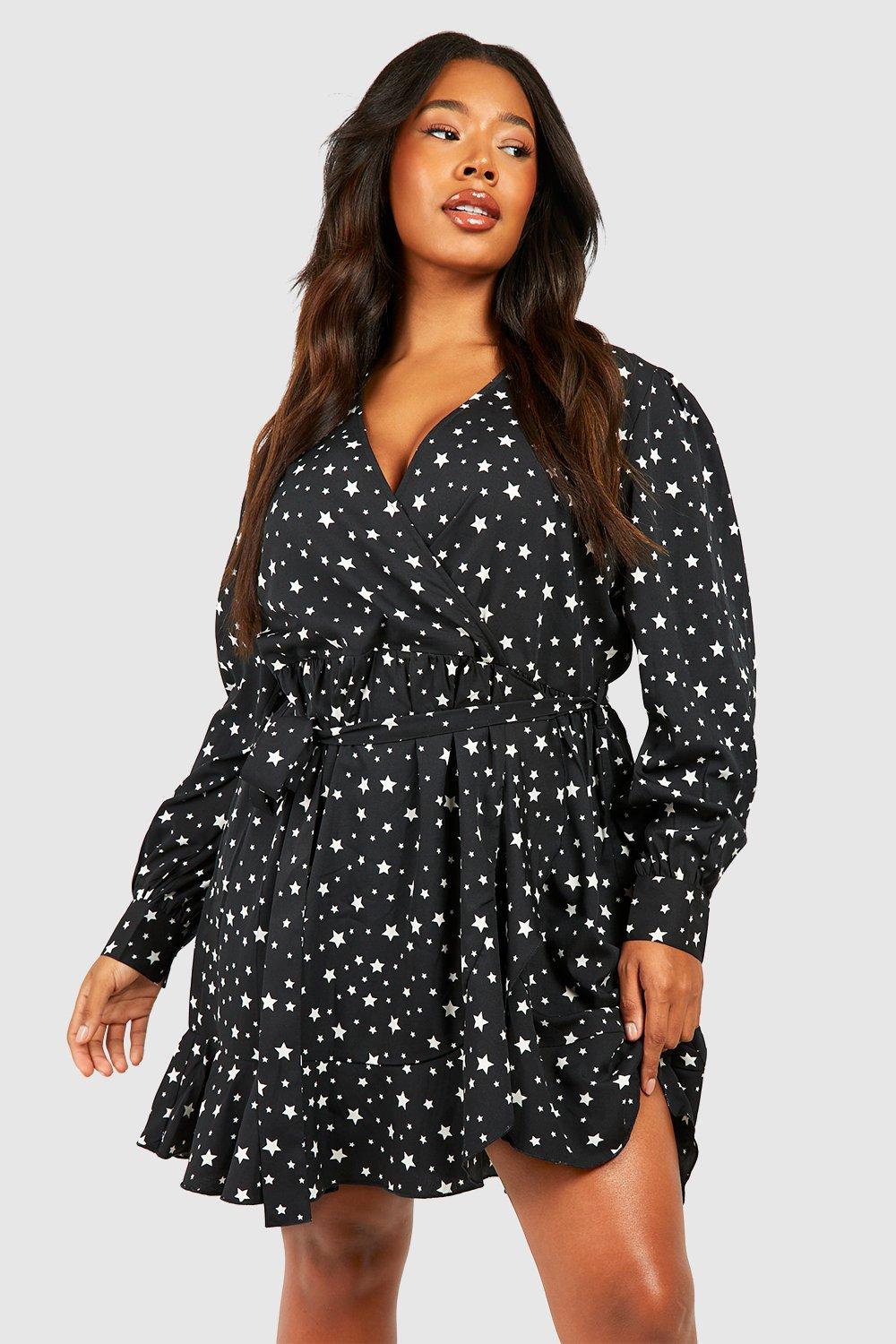 Black and shops white star dress