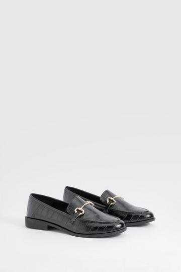 Croc T Bar Loafers black