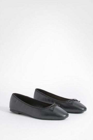 Bow Detail Ballet Pumps black