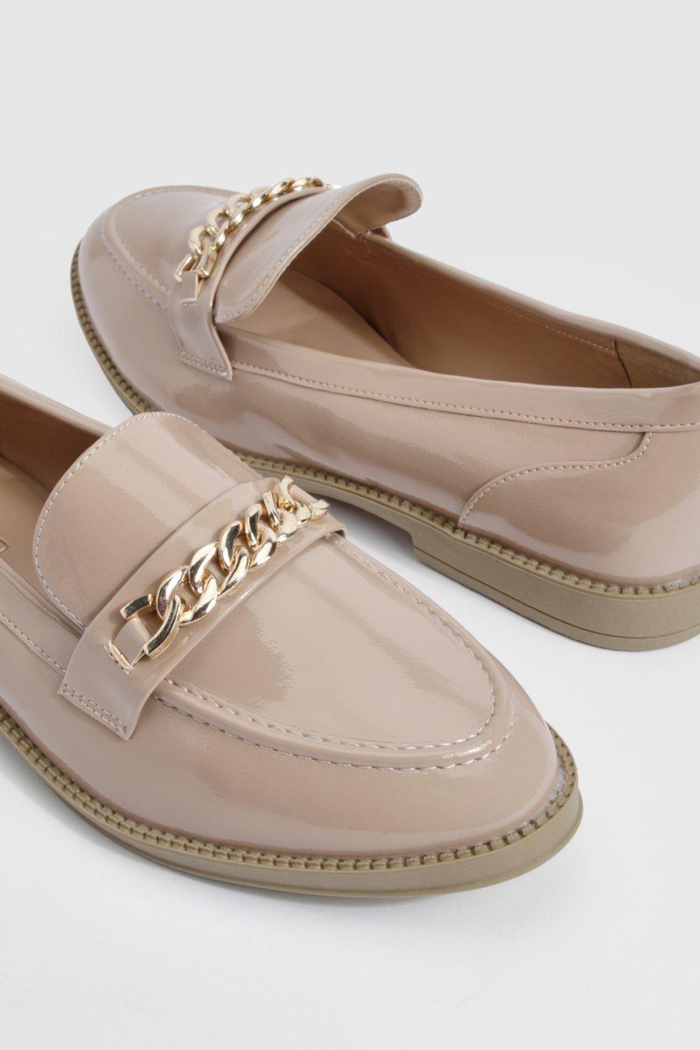 Beige best sale patent loafers