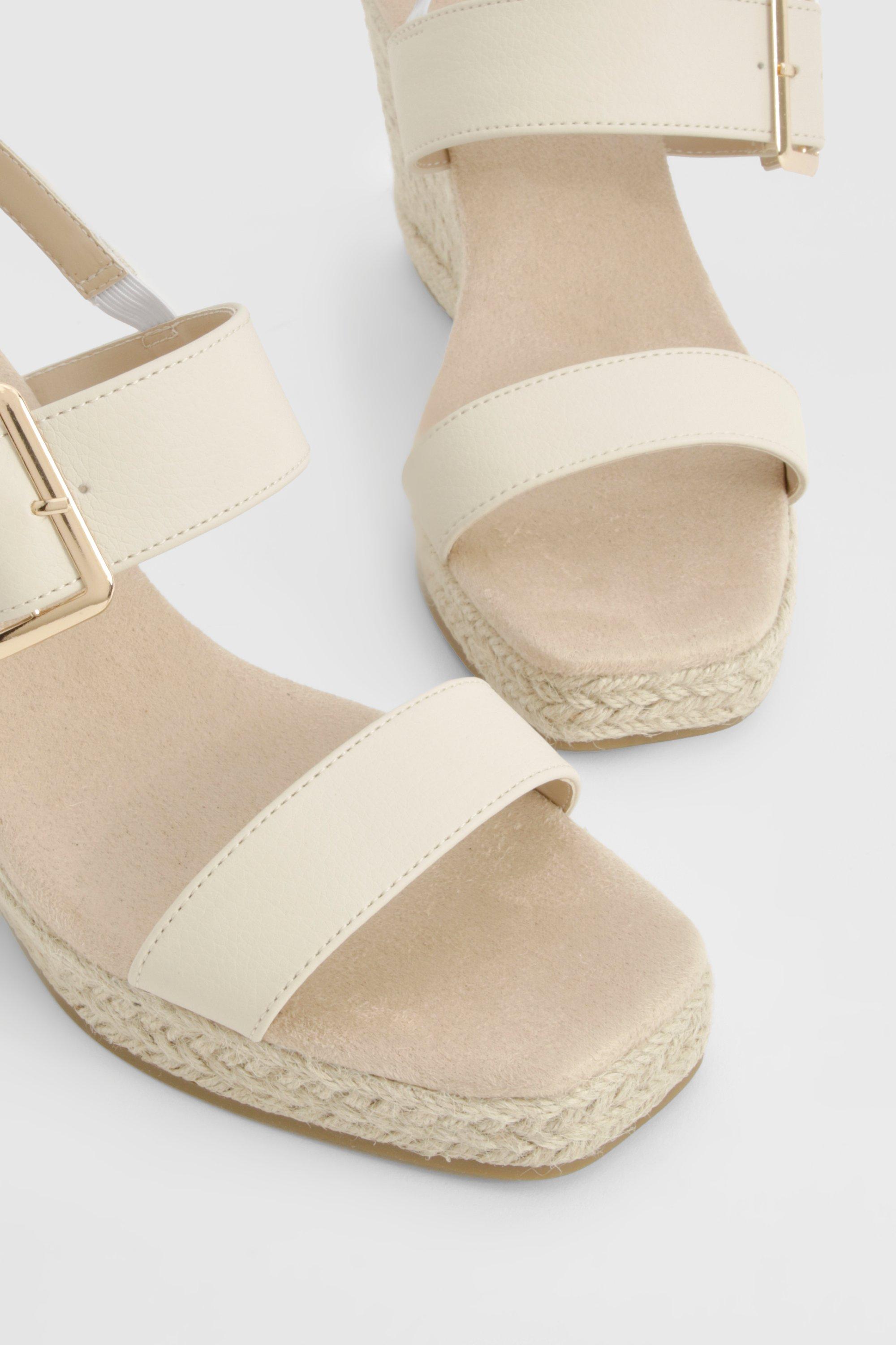 Double Strap Buckle Detail Wedges