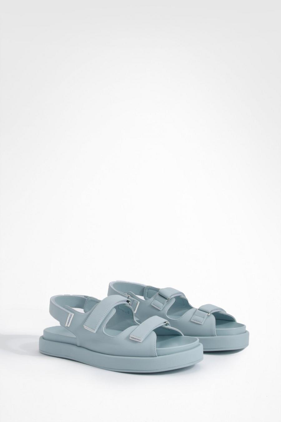 Light blue Rubberised Pu Dad Sandals image number 1
