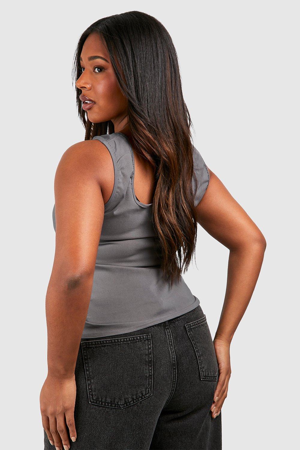 Grey (Charcoal) Halter Corset - Tops