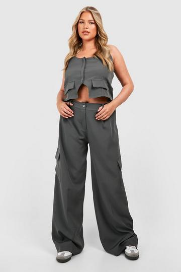 Plus Cargo Dress Pants charcoal