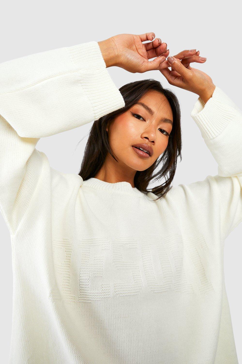 White hot sale jumper boohoo