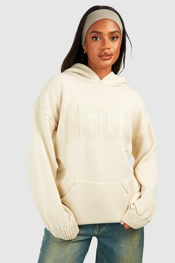 Dsgn Reverse Stitch Oversized Hoody cream