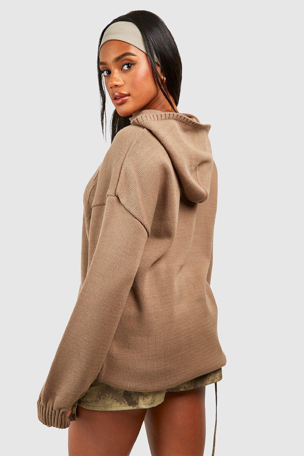 Ladies Oversized Hoodie - Deep Taupe