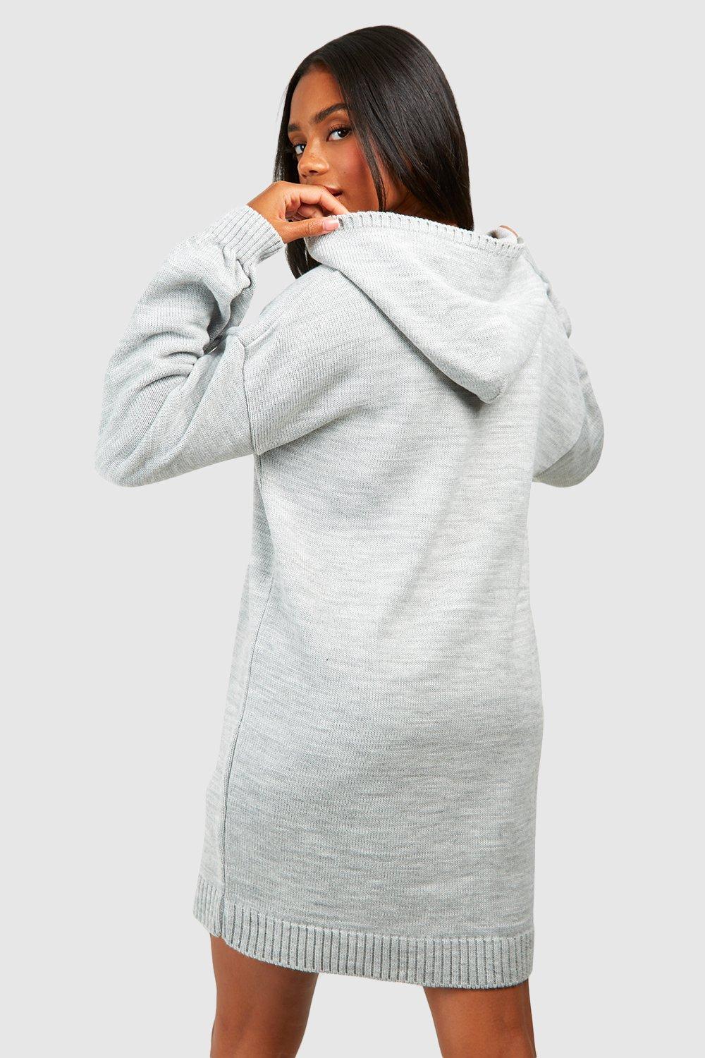 Knitted hoodie dress shop