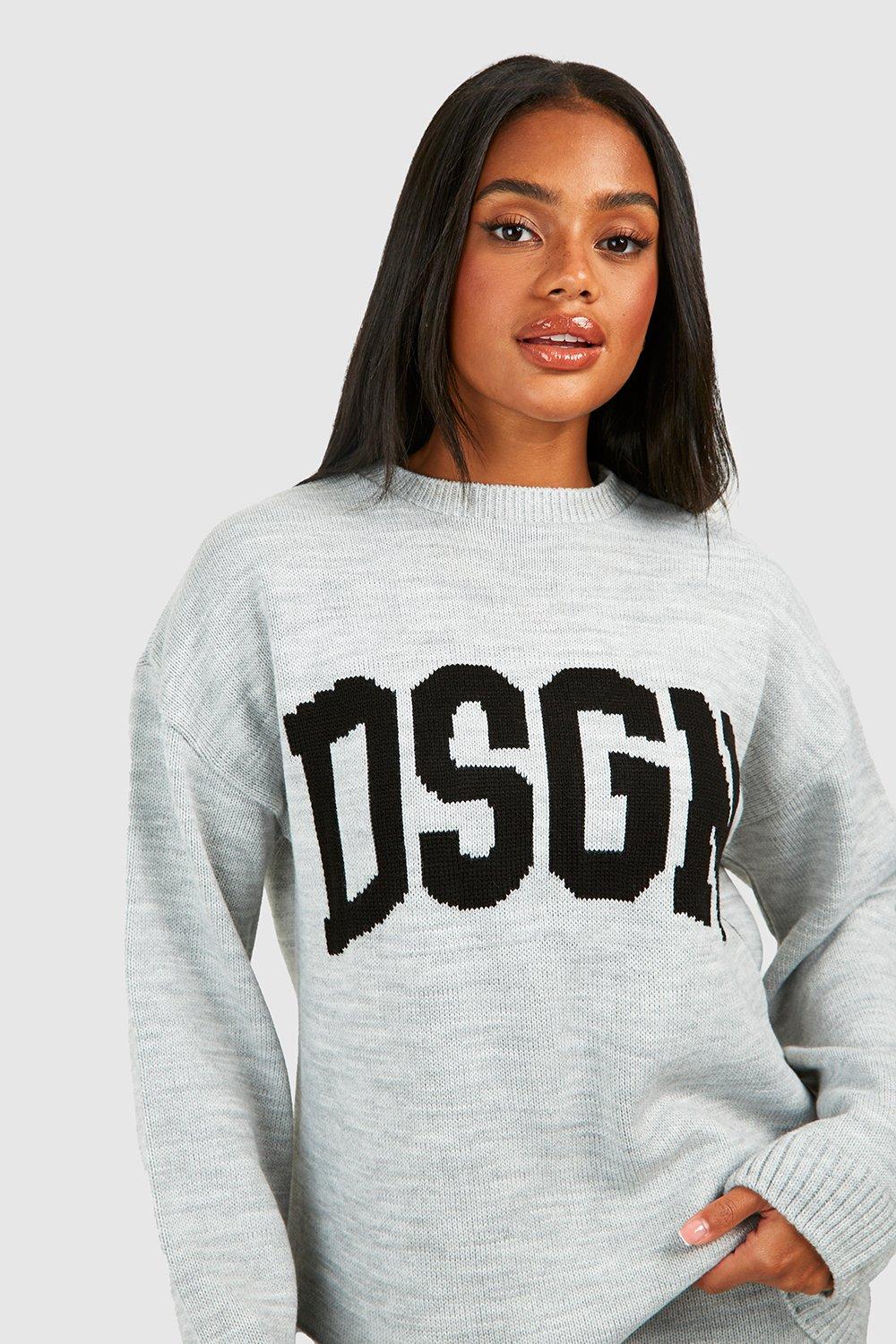 Women s Dsgn Crew Neck Knitted Jumper Boohoo UK