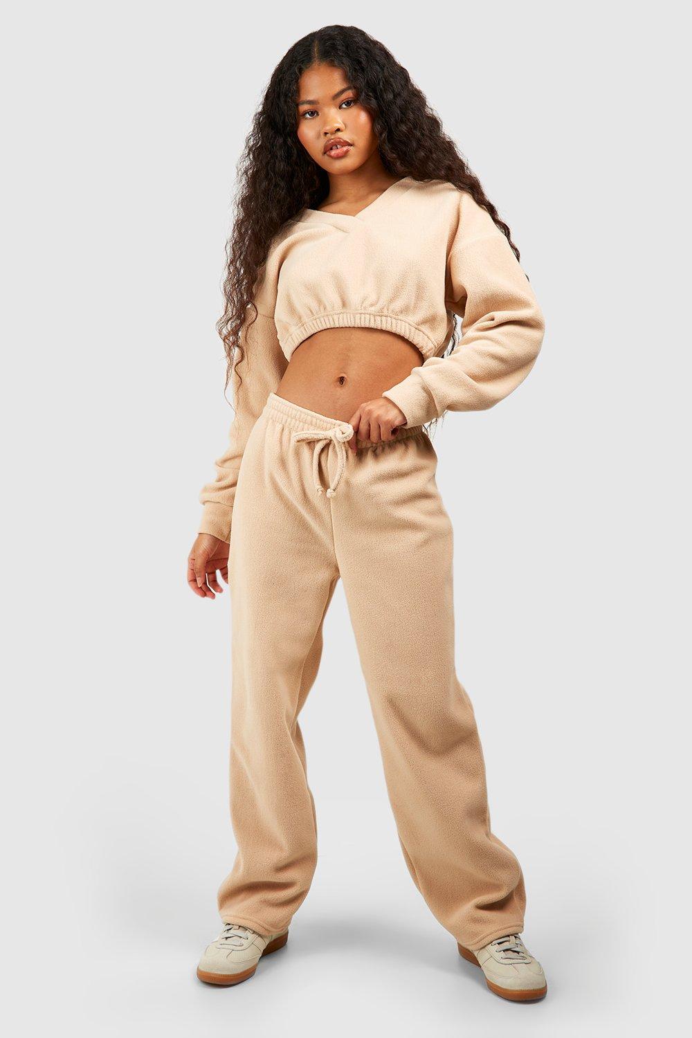 Straight Leg Sweatpants Beige