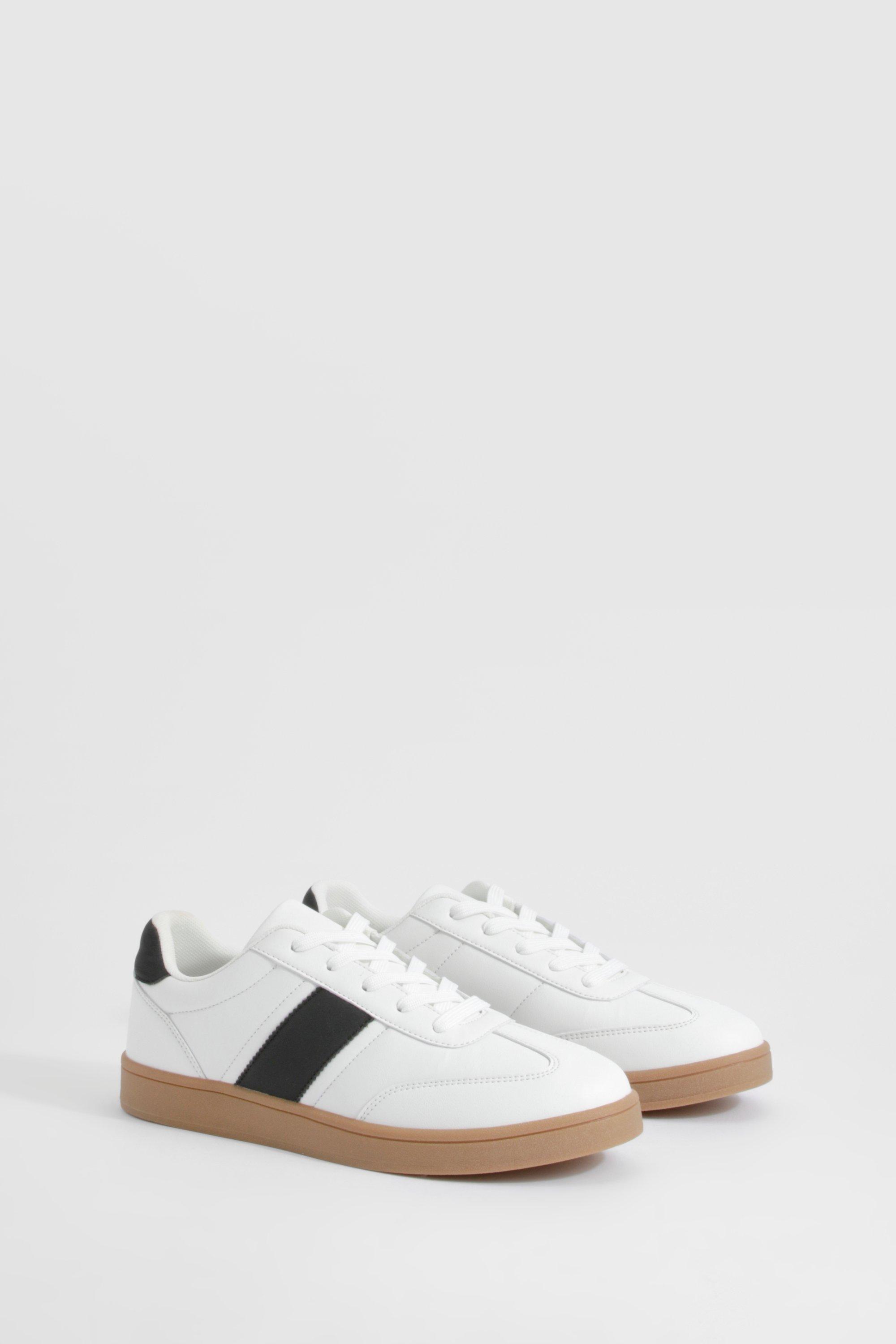 Sneakers white with black stripes sales