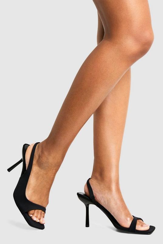 boohoo Square Toe Slingback Heels Sale