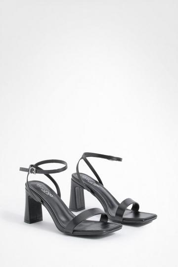 Wide Fit Mid Height 2 Part Heels black