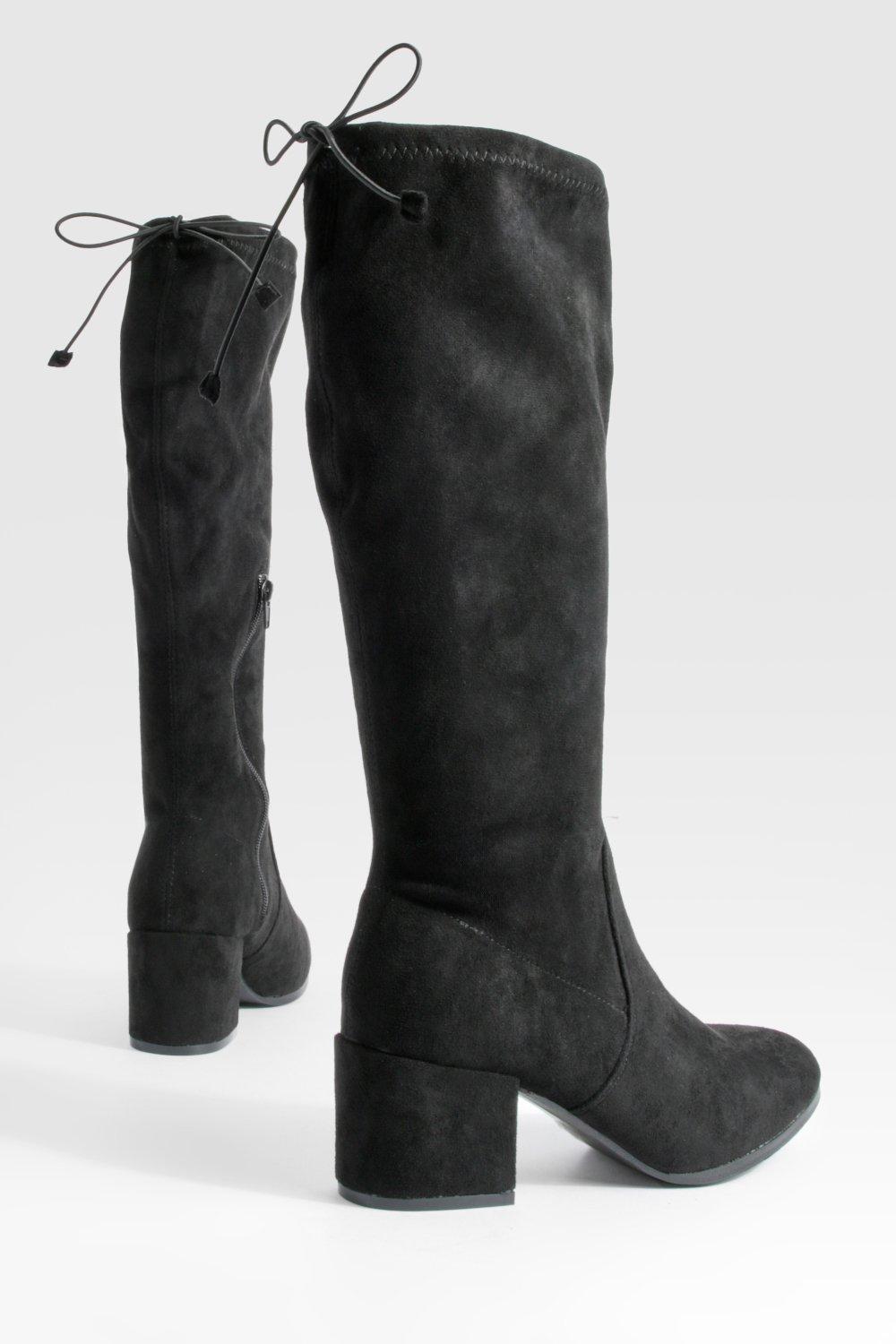 Wide leg suede shop knee high boots