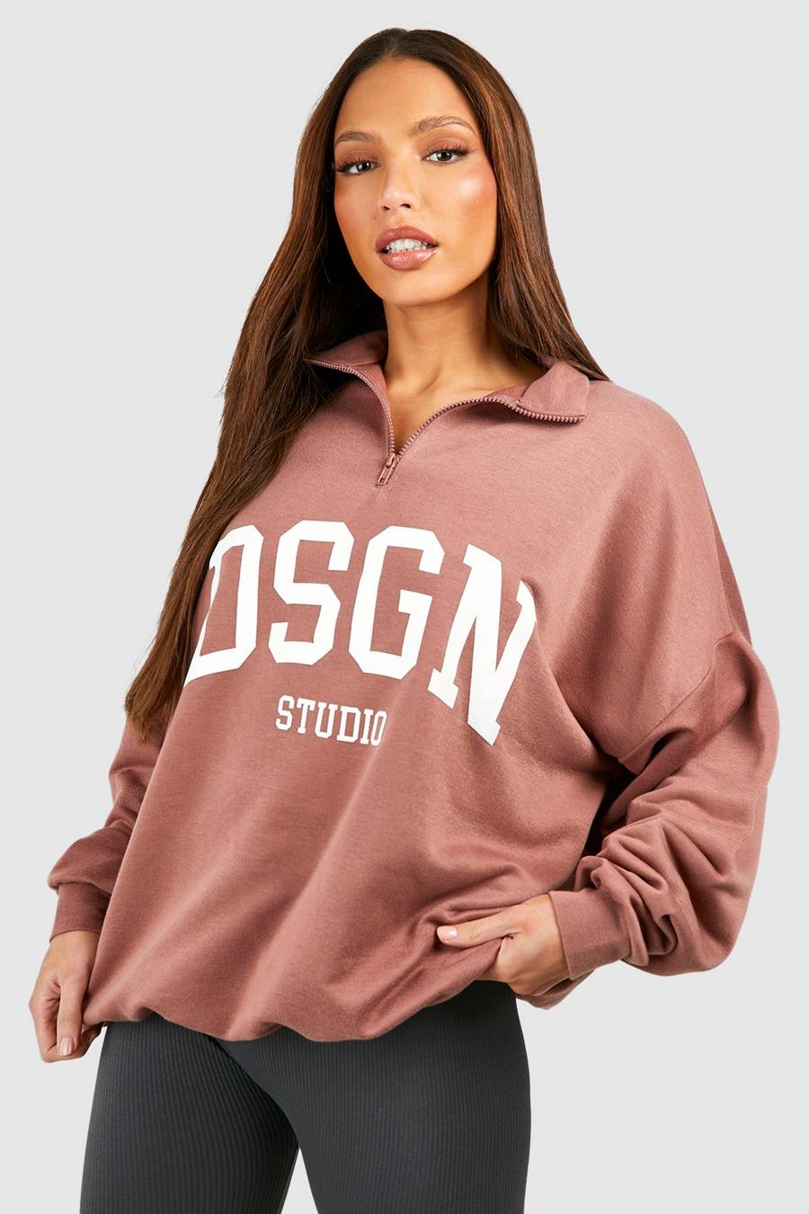 Rose Tall Dsgn Oversize sweatshirt med kort dragkedja image number 1